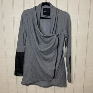 Fifteen Twenty drape leather patch jacket, size small. New with tags.